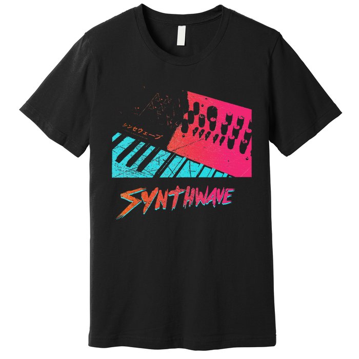 Retro Synthwave Outrun Synthesizer Nerd 80s 90s Premium T-Shirt