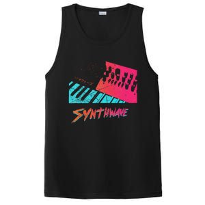 Retro Synthwave Outrun Synthesizer Nerd 80s 90s PosiCharge Competitor Tank