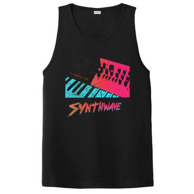 Retro Synthwave Outrun Synthesizer Nerd 80s 90s PosiCharge Competitor Tank