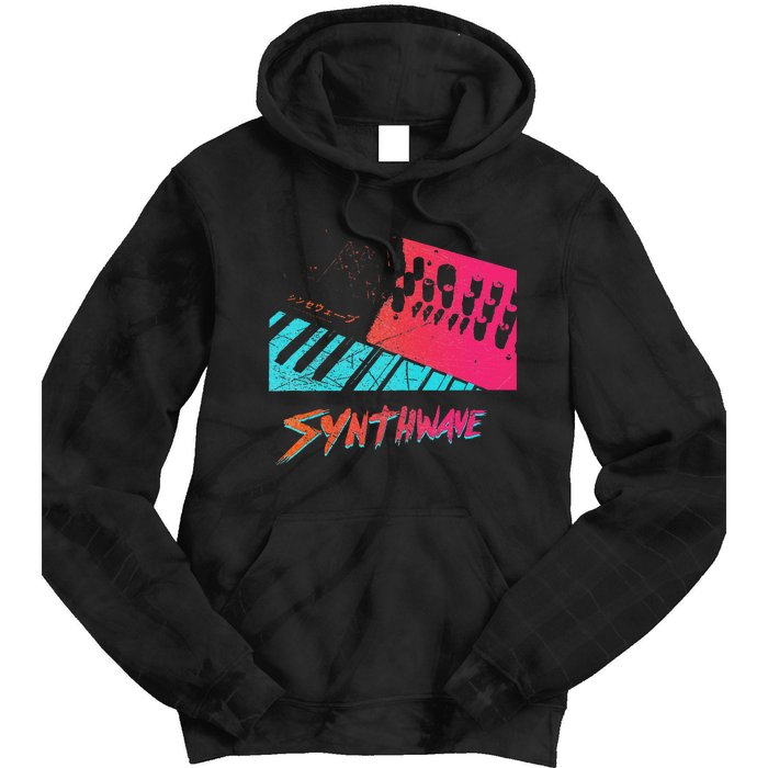 Retro Synthwave Outrun Synthesizer Nerd 80s 90s Tie Dye Hoodie