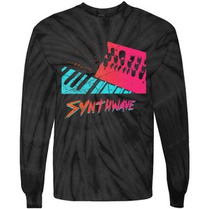 Retro Synthwave Outrun Synthesizer Nerd 80s 90s Tie-Dye Long Sleeve Shirt