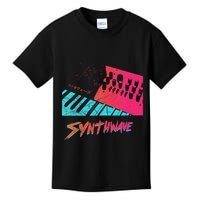 Retro Synthwave Outrun Synthesizer Nerd 80s 90s Kids T-Shirt