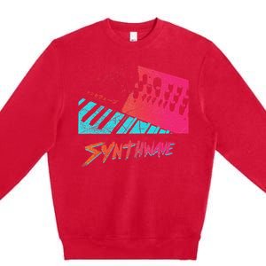 Retro Synthwave Outrun Synthesizer Nerd 80s 90s Premium Crewneck Sweatshirt