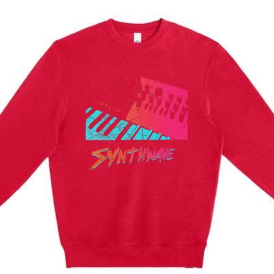 Retro Synthwave Outrun Synthesizer Nerd 80s 90s Premium Crewneck Sweatshirt