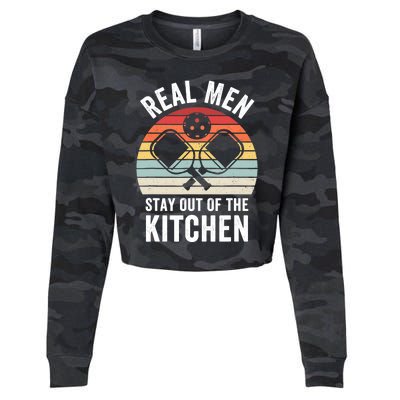 Real Stay Out of the Kitchen Funny Pickleball Vintage Cropped Pullover Crew