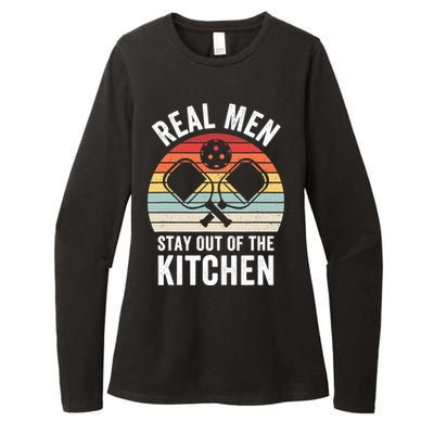 Real Stay Out of the Kitchen Funny Pickleball Vintage Womens CVC Long Sleeve Shirt