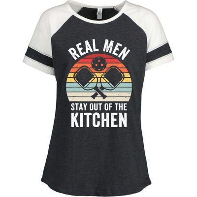 Real Stay Out of the Kitchen Funny Pickleball Vintage Enza Ladies Jersey Colorblock Tee