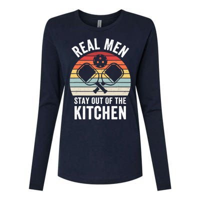 Real Stay Out of the Kitchen Funny Pickleball Vintage Womens Cotton Relaxed Long Sleeve T-Shirt