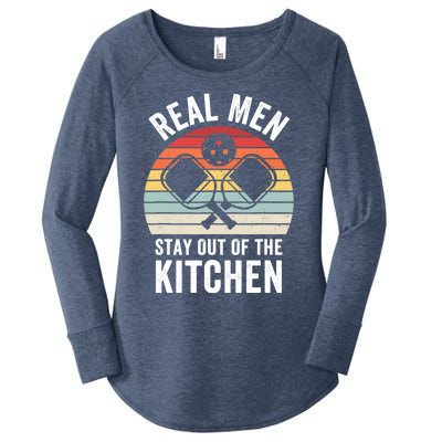 Real Stay Out of the Kitchen Funny Pickleball Vintage Women's Perfect Tri Tunic Long Sleeve Shirt