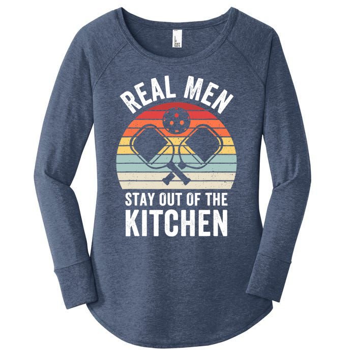 Real Stay Out of the Kitchen Funny Pickleball Vintage Women's Perfect Tri Tunic Long Sleeve Shirt