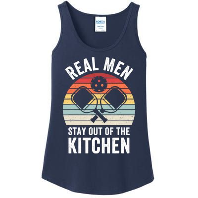 Real Stay Out of the Kitchen Funny Pickleball Vintage Ladies Essential Tank