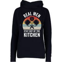 Real Stay Out of the Kitchen Funny Pickleball Vintage Womens Funnel Neck Pullover Hood