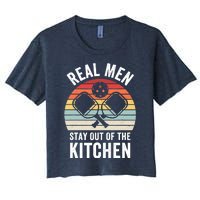 Real Stay Out of the Kitchen Funny Pickleball Vintage Women's Crop Top Tee