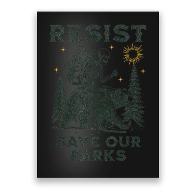 Resist Save Our Parks Alt US National Parks Bear Poster