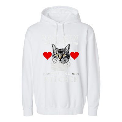 Real Stay Out Of The Kitchen Funny Cat Cool Gift Garment-Dyed Fleece Hoodie