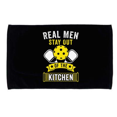 Real Stay Out Of The Kitchen Funny Pickleball Microfiber Hand Towel