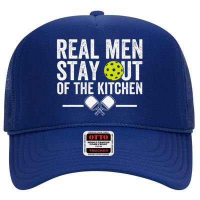 Real Stay Out Of The Kitchen Funny Pickleball Vintage High Crown Mesh Back Trucker Hat