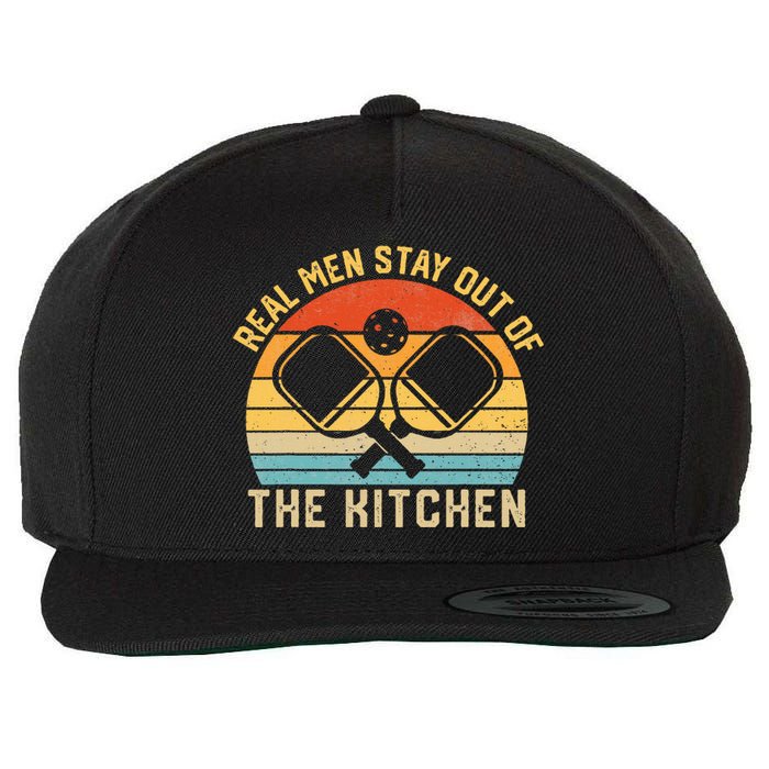 Real Stay Out Of The Kitchen Funny Pickleball Vintage Wool Snapback Cap