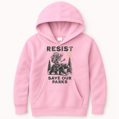 Resist Save Our Parks Alt US National Parks Bear Kids Hoodie