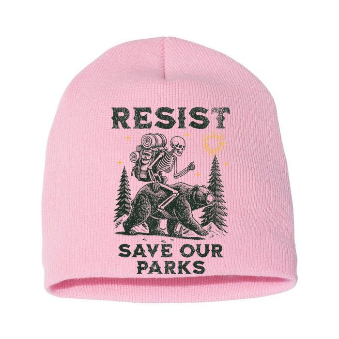 Resist Save Our Parks Alt US National Parks Bear Short Acrylic Beanie