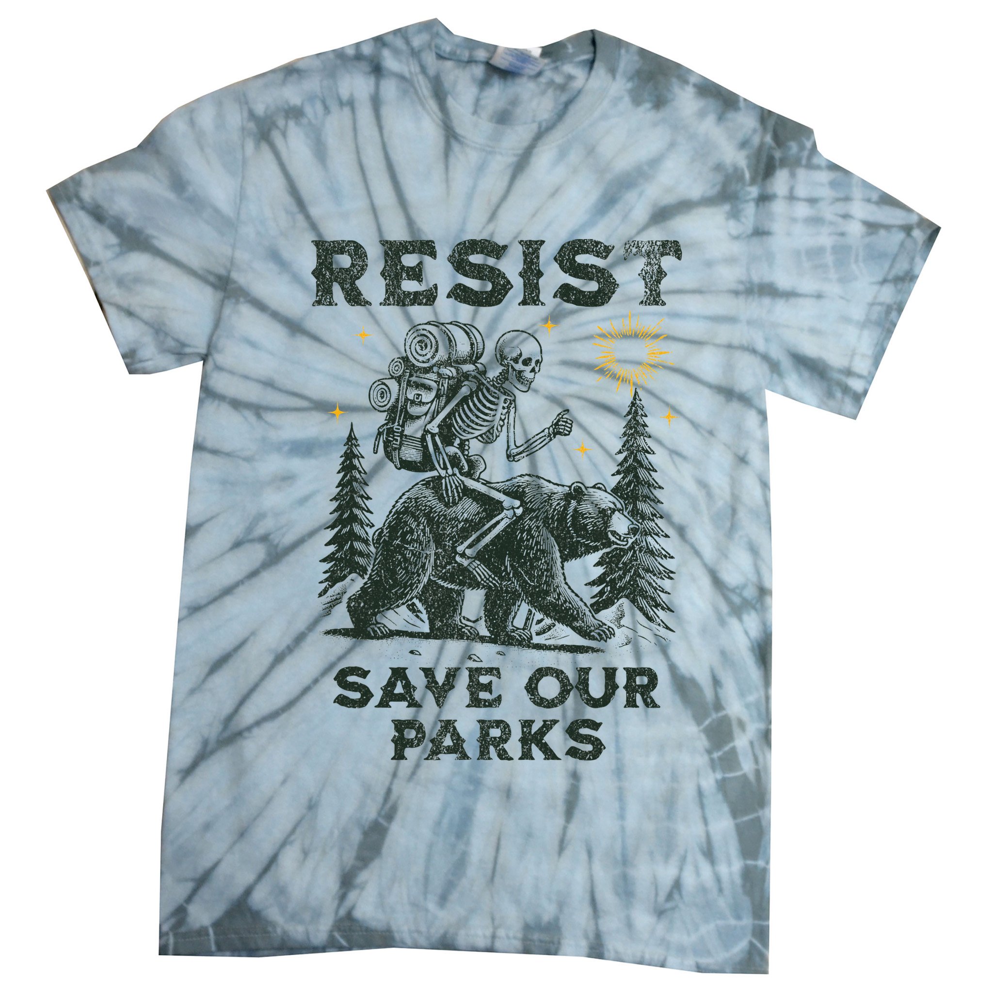 Resist Save Our Parks Alt US National Parks Bear Tie-Dye T-Shirt