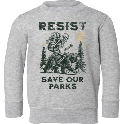 Resist Save Our Parks Alt US National Parks Bear Toddler Sweatshirt