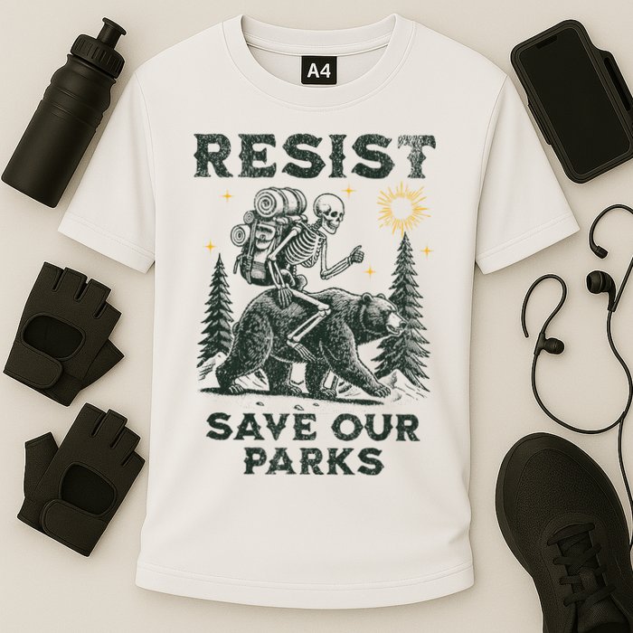 Resist Save Our Parks Alt US National Parks Bear Cooling Performance Crew T-Shirt