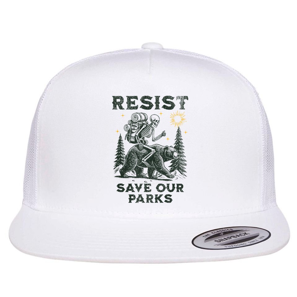 Resist Save Our Parks Alt US National Parks Bear Flat Bill Trucker Hat