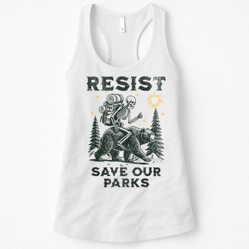Resist Save Our Parks Alt US National Parks Bear Womens Tank Top