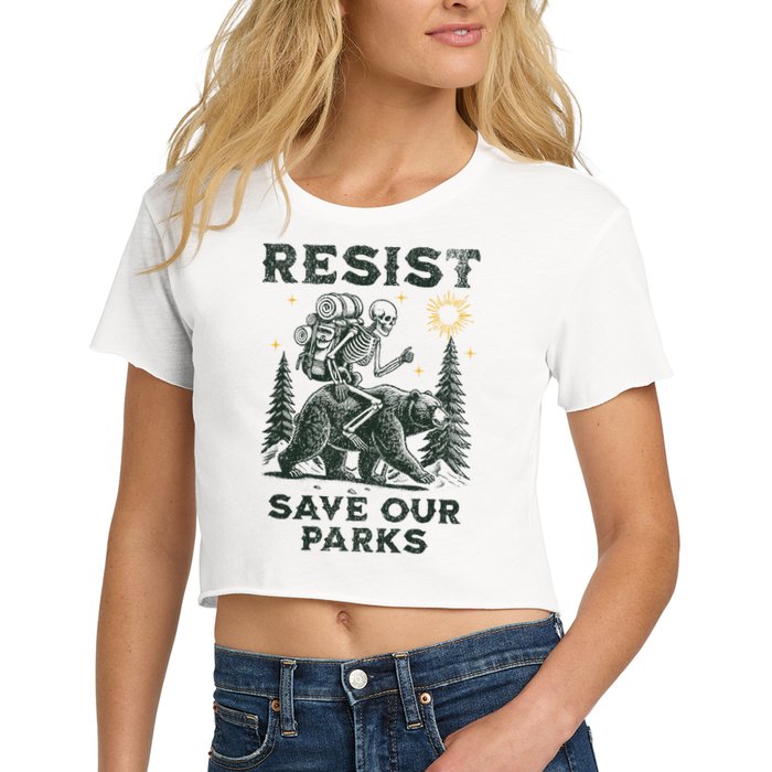 Resist Save Our Parks Alt US National Parks Bear Women's Crop Top Tee