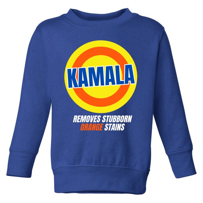 Removes Stubborn Orange Stains Kamala Harris 2024 Election Funny Gift Toddler Sweatshirt