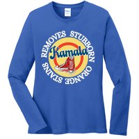 Removes Stubborn Orange Stains Sneakers And Pearls Kamala24 Gift Ladies Long Sleeve Shirt