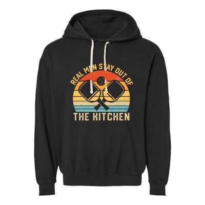 Real Stay Out of the Kitchen Funny Pickleball Vintage Garment-Dyed Fleece Hoodie