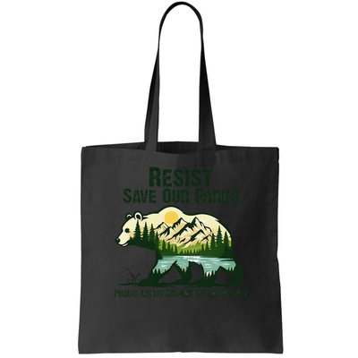 Resist Save Our Parks US National Parks Bear Nature Outdoor Bag