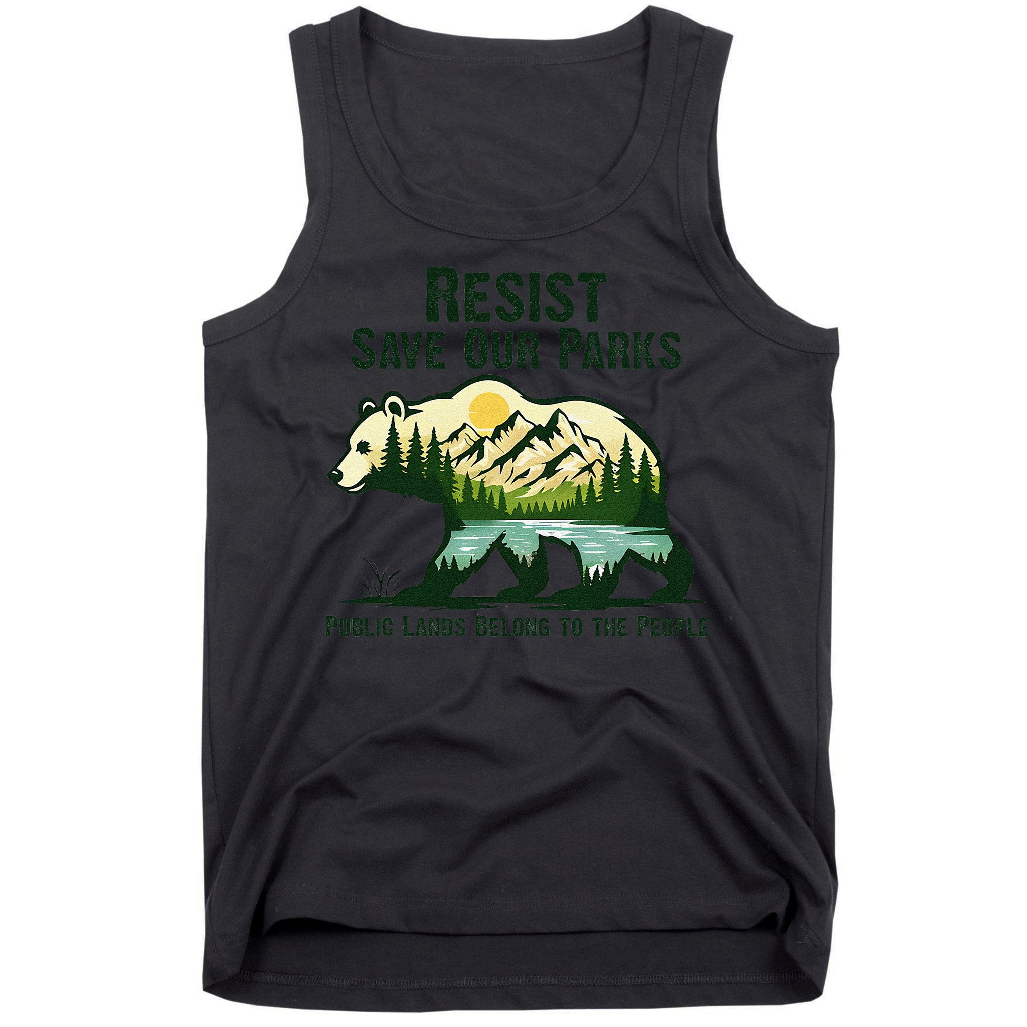 Resist Save Our Parks US National Parks Bear Nature Outdoor Tank Top