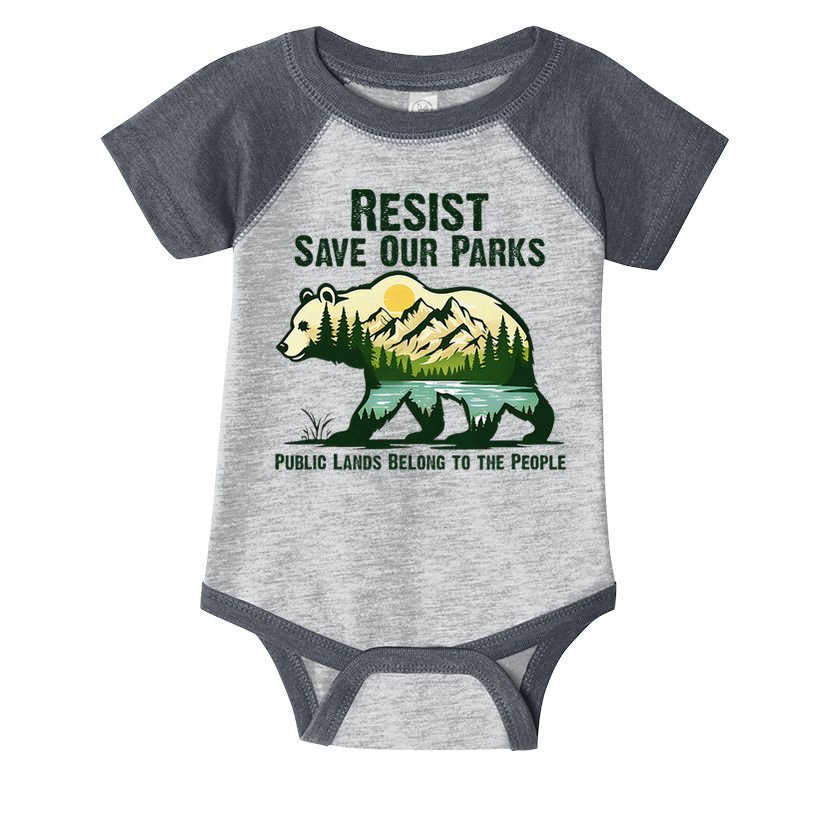 Resist Save Our Parks US National Parks Bear Nature Outdoor Infant Baby Jersey Bodysuit