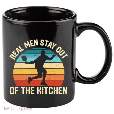 Real Stay Out Of The Kitchen Funny Pickleball Retro Cute Gift 11oz C Handle Ceramic Mug