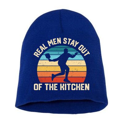 Real Stay Out Of The Kitchen Funny Pickleball Retro Cute Gift Short Acrylic Beanie