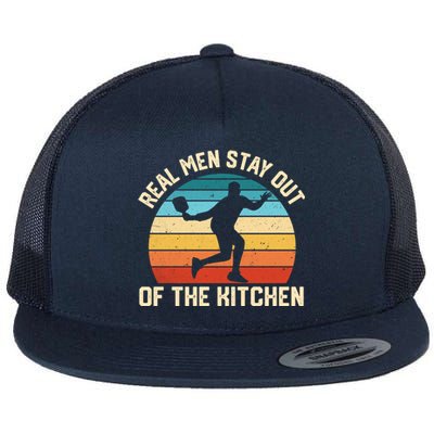 Real Stay Out Of The Kitchen Funny Pickleball Retro Cute Gift Flat Bill Trucker Hat