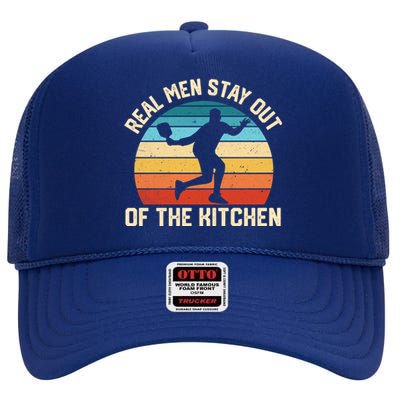 Real Stay Out Of The Kitchen Funny Pickleball Retro Cute Gift High Crown Mesh Back Trucker Hat