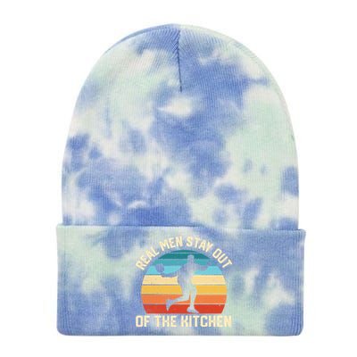 Real Stay Out Of The Kitchen Funny Pickleball Retro Cute Gift Tie Dye 12in Knit Beanie