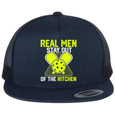 Real Stay Out Of The Kitchen Funny Pickleball Vintage Cool Gift Flat Bill Trucker Hat