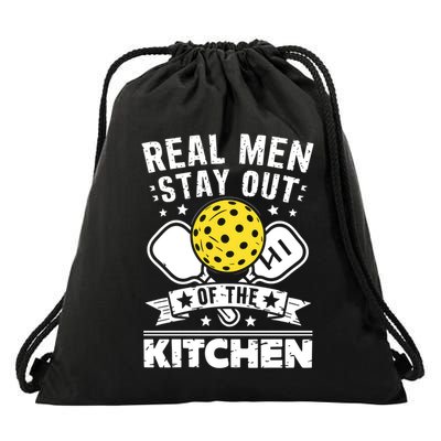 Real Stay Out Of The Kitchen Pickleball Funny Pickleball Funny Gift Drawstring Bag