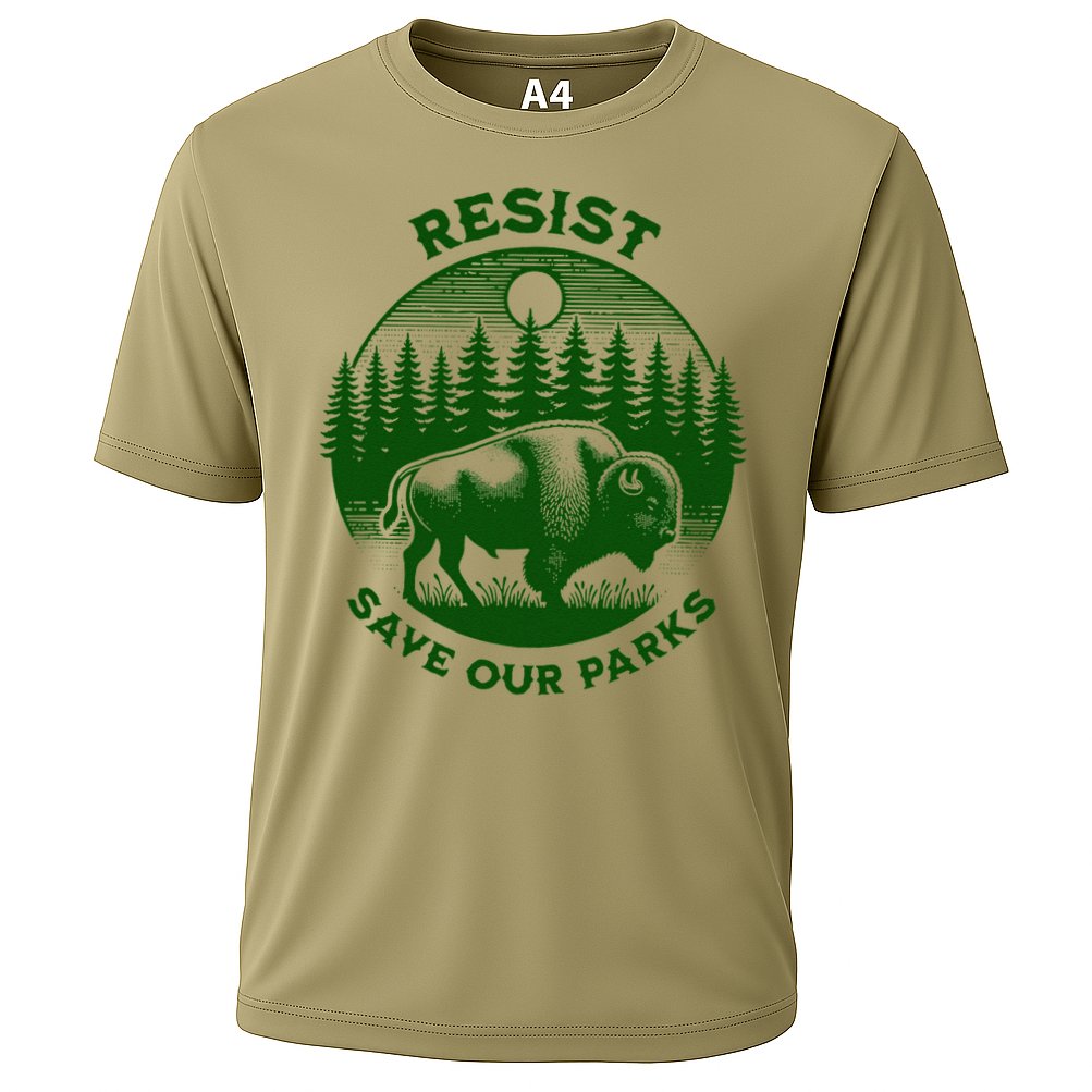 Resist Save Our Parks Bison Buffalo Cooling Performance Crew T-Shirt