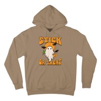 Retro Stick Or Treat Nurse Halloween Ghost Spooky Season Hoodie