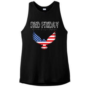 R.E.D. Support Our Troops Wear Red On Friday Ladies PosiCharge Tri-Blend Wicking Tank