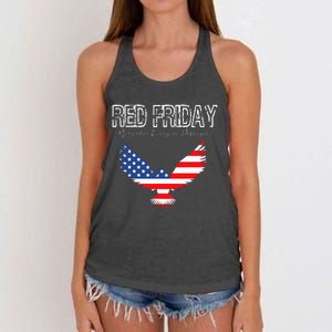 R.E.D. Support Our Troops Wear Red On Friday Women's Knotted Racerback Tank