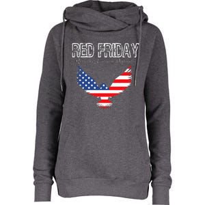 R.E.D. Support Our Troops Wear Red On Friday Womens Funnel Neck Pullover Hood