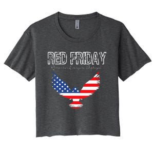 R.E.D. Support Our Troops Wear Red On Friday Women's Crop Top Tee