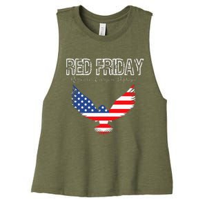 R.E.D. Support Our Troops Wear Red On Friday Women's Racerback Cropped Tank